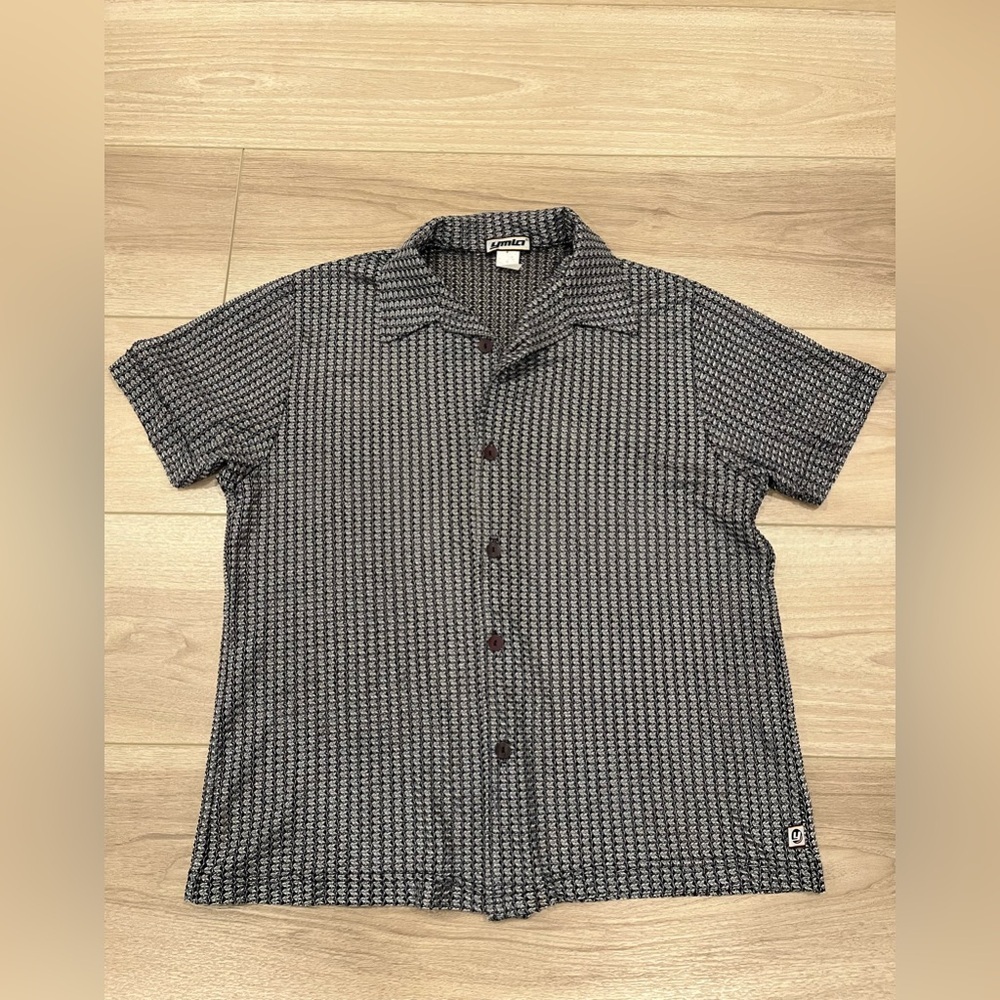 YMLA Vintage Club Shirt Semi-Translucent Metallic Waves Made in USA Men's M